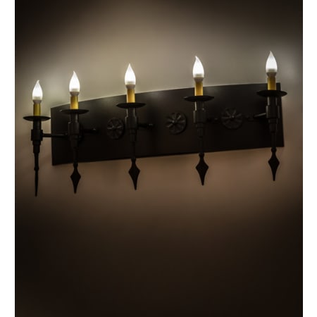 Meyda Tiffany Warwick 5 Light 12" Tall Wall Sconce Black Textured