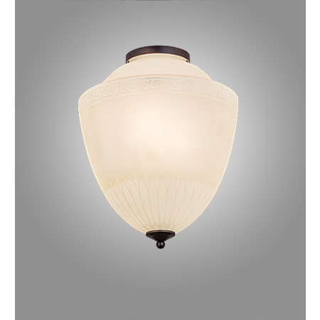 Meyda Tiffany Ovum Aquinum 2 Light 14" Wide Semi-Flush Ceiling Fixture Mahogany Bronze