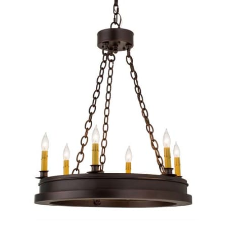 Meyda Tiffany Sullivan Ranch 6 Light 24" Wide Taper Candle Style Chandelier Mahogany Bronze