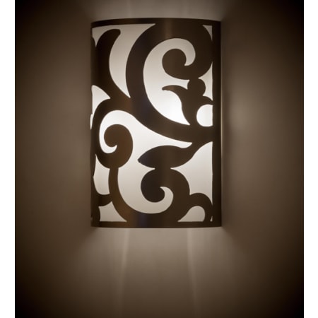 Meyda Tiffany Rickard 2 Light 12" Tall Wall Sconce Nickel Powder Coat