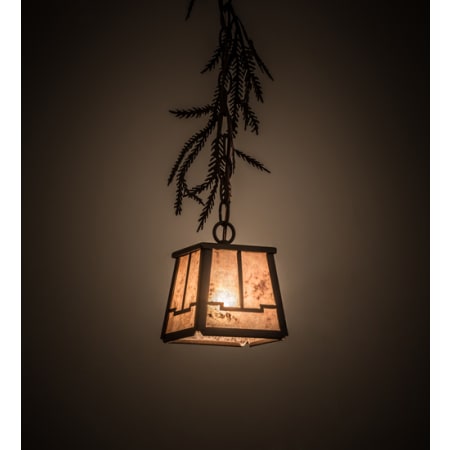 Meyda Tiffany Pine Branch Valley View 8" Wide Mini Pendant Cafe Noir