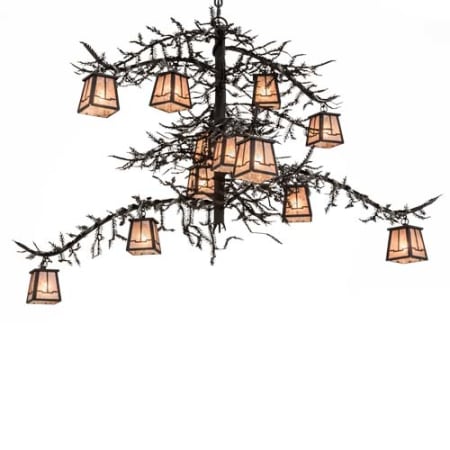 Meyda Tiffany Pine Branch Valley View 12 Light 48" Wide Chandelier Dark Roast