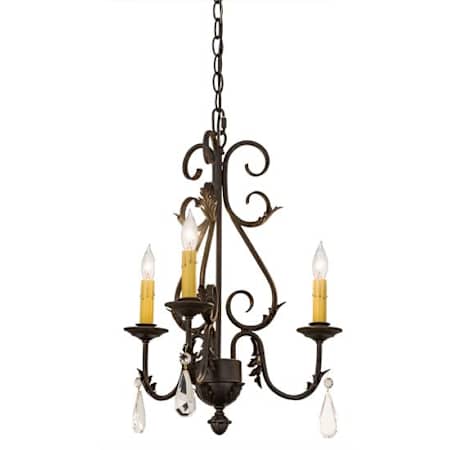 Meyda Tiffany French Elegance 3 Light 18" Wide Taper Candle Multi Light Pendant Crystal