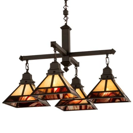 Meyda Tiffany T Mission 4 Light 43" Wide Chandelier Craftsman Brown / Timeless Bronze