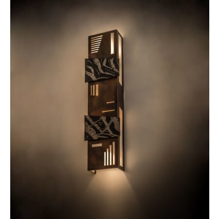 Meyda Tiffany Indigo 4 Light 46" Tall Wall Sconce Burnished Transparent Copper