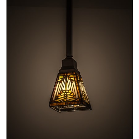 Meyda Tiffany Mission 7" Wide Mini Pendant Mahogany Bronze