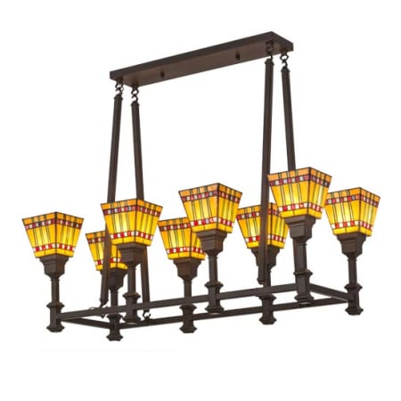 Meyda Tiffany Long Prairie Corn 8 Light 38" Wide Linear Chandelier Cafe-Noir