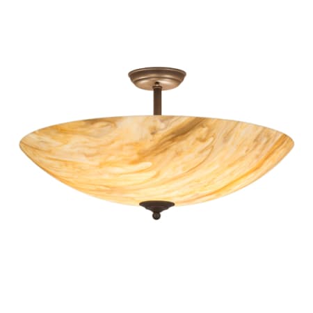 Meyda Tiffany Madison 4 Light 24" Wide Semi-Flush Bowl Ceiling Fixture - Cafe-Noir Finish Cafe-Noir