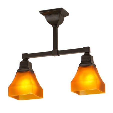 Meyda Tiffany Bungalow 2 Light 17" Wide Semi-Flush Linear Ceiling Fixture Timeless Bronze