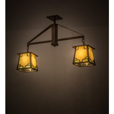 Meyda Tiffany Kirkpatrick 2 Light 33" Wide Linear Pendant Antique Copper