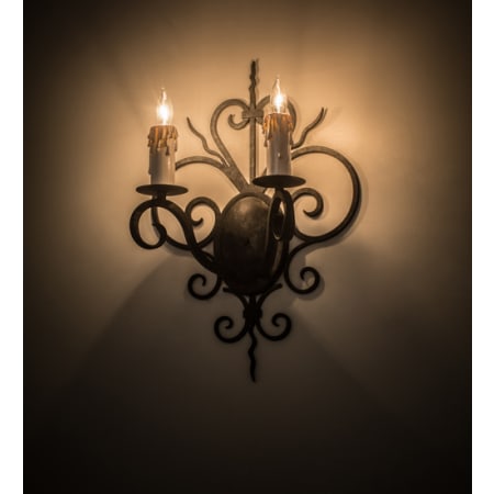 Meyda Tiffany Kenneth 2 Light 21" Tall Wall Sconce Smoke