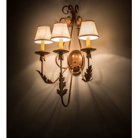 Meyda Tiffany French Elegance 3 Light 28" Tall Wall Sconce Metallic Bronze