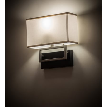 Meyda Tiffany Westin 12" Tall Wall Sconce Flat Black Backplate