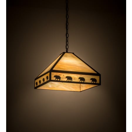 Meyda Tiffany Bear on the Loose 3 Light 23" Wide Pendant Craftsman Brown / Oil Rubbed Bronze