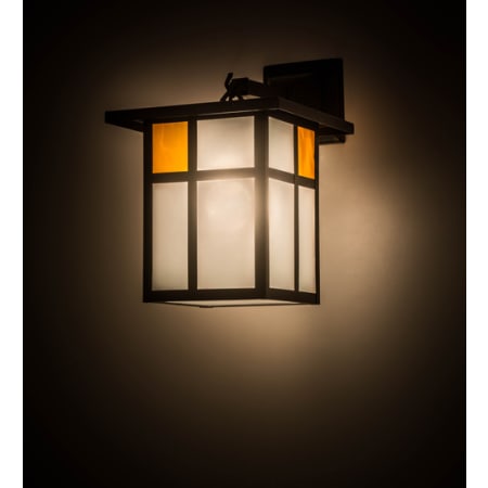 Meyda Tiffany Hyde Park 14" Tall Wall Sconce with Shade Solar Black