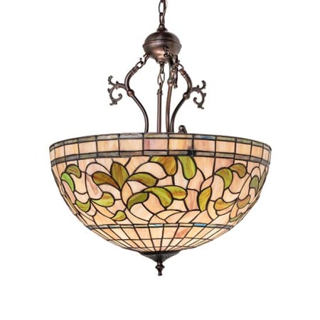 Meyda Tiffany Tiffany Turning Leaf 3 Light 20" Wide Pendant Mahogany Bronze