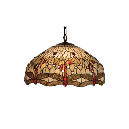 Meyda Tiffany 22" W Tiffany Hanginghead Dragonfly Pendant Beige Flame