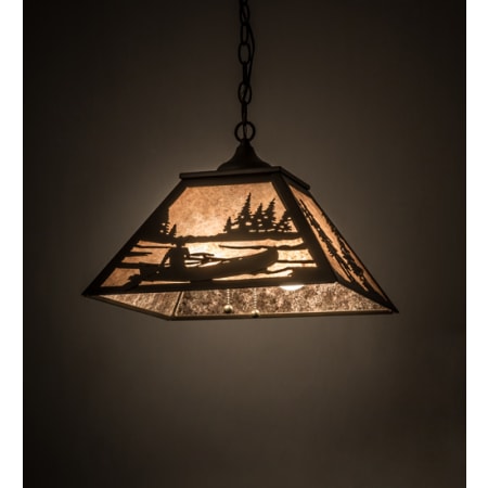 Meyda Tiffany Canoe at Lake 2 Light 22" Wide Pendant Oil Rubbed Bronze