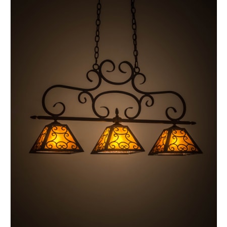 Meyda Tiffany Bandolei 3 Light 42" Wide Linear Pendant Mahogany Bronze