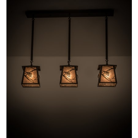 Meyda Tiffany Whispering Pines 3 Light 7" Wide Multi Light Pendant Timeless Bronze