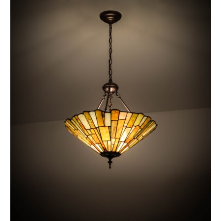 Meyda Tiffany Jadestone 3 Light 21" Wide Pendant Mahogany Bronze