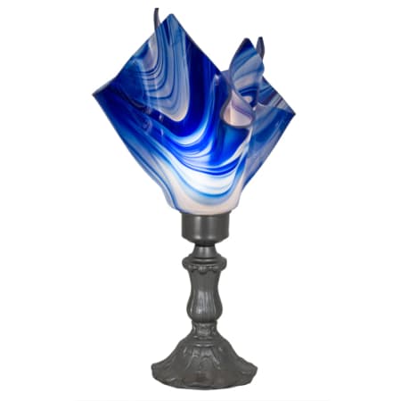 Meyda Tiffany Handkerchief Curacao Swirl 14" Tall Buffet Table Lamp Nickel