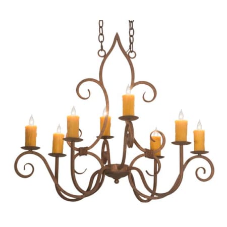 Meyda Tiffany Long Clifton 8 Light 36" Wide Taper Candle Style Chandelier Rust / Antique