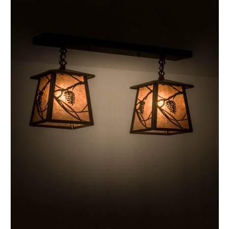 Meyda Tiffany Whispering Pines 2 Light 8" Wide Multi Light Pendant Oil Rubbed Bronze