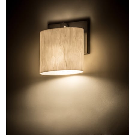 Meyda Tiffany Abernathy 8" Tall Wall Sconce with Shade Nickel