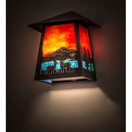 Meyda Tiffany Stillwater Deer Lodge 11" Tall Wall Sconce Craftsman Brown