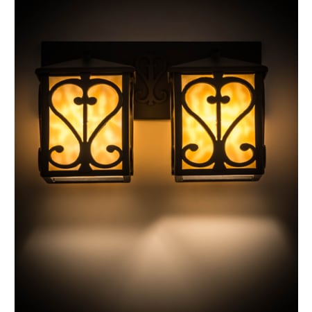 Meyda Tiffany Caprice 2 Light 14" Wide Vanity Light Wrought Iron