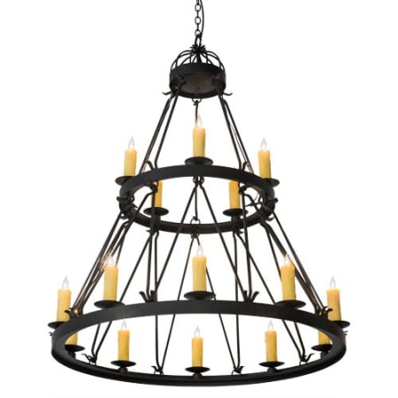 Meyda Tiffany Lakeshore 15 Light 48" Wide Taper Candle Style Chandelier Wrought Iron