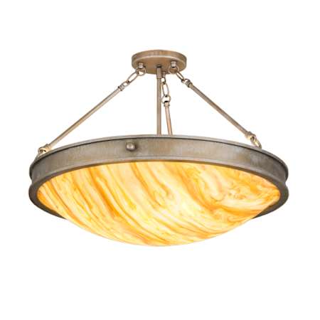 Meyda Tiffany Dionne 3 Light 24" Wide Semi-Flush Bowl Ceiling Fixture Antique