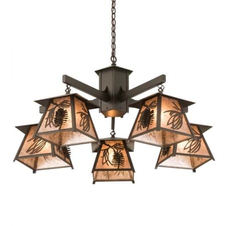 Meyda Tiffany Scotch Pine 5 Light 40" Wide Chandelier Antique Copper