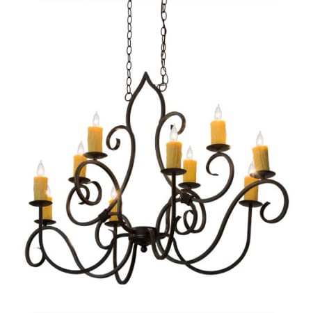 Meyda Tiffany Long Clifton 10 Light 48" Wide Taper Candle Style Chandelier Timeless Bronze / Custom
