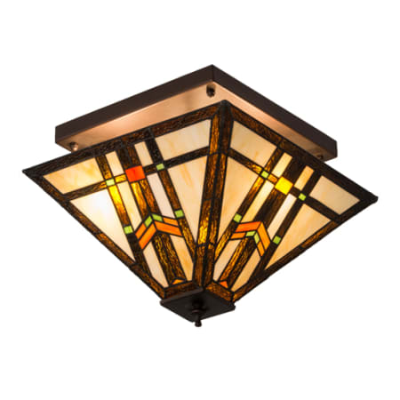 Meyda Tiffany Prairie Wheat 2 Light 20" Wide Semi-Flush Ceiling Fixture Mahogany Bronze