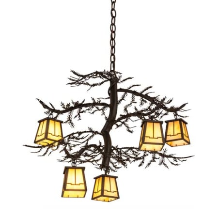 Meyda Tiffany Pine Branch Valley View 5 Light 29" Wide Chandelier Oil Rubbed Bronze