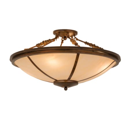 Meyda Tiffany Commerce 4 Light 31" Wide Semi-Flush Bowl Ceiling Fixture - Vintage Copper Finish Vintage Copper