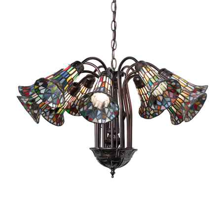 Meyda Tiffany Stained Glass Pond Lily 12 Light 24" Wide Chandelier Mahogany Bronze