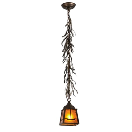 Meyda Tiffany Pine Branch Valley View 8" Wide Mini Pendant Antique Copper