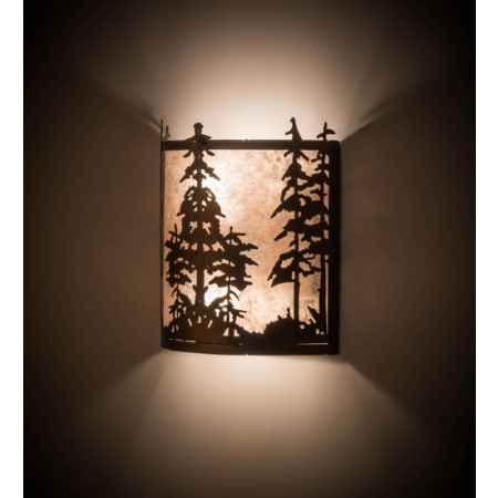 Meyda Tiffany Tall Pines 2 Light 12" Tall Hand Crafted Wall Sconce with Pine Tree Shade Antique Copper