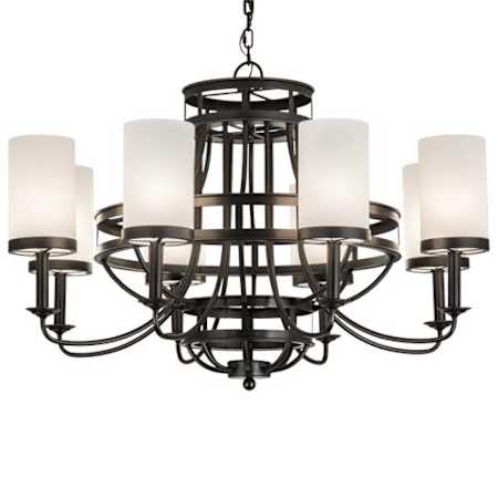 Meyda Tiffany Saxony 8 Light 46" Wide Chandelier Oil Rubbed Bronze