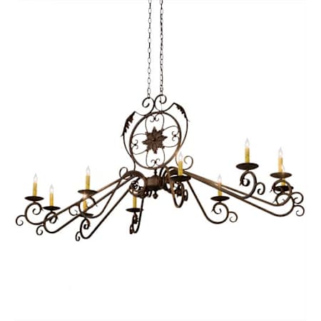 Meyda Tiffany Christabel 10 Light 68" Wide Taper Candle Linear Chandelier N/A