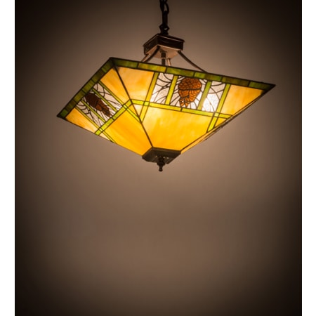 Meyda Tiffany Pinecone Ridge 4 Light 24" Wide Pendant Mahogany Bronze