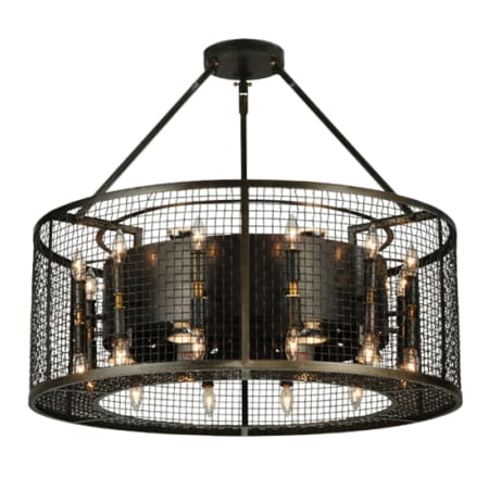 Meyda Tiffany Paloma Golpe 24 Light 30" Wide Cage Pendant Weathered Bronze