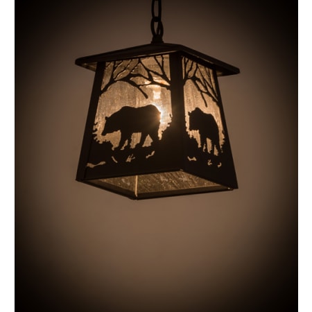 Meyda Tiffany Bear at Dawn 10" Wide Pendant Wrought Iron