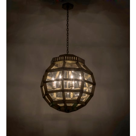 Meyda Tiffany Armoury 8 Light 26" Wide Pendant Antique Brass