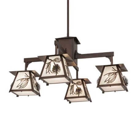 Meyda Tiffany Scotch Pine 4 Light 40" Wide Chandelier Mahogany Bronze