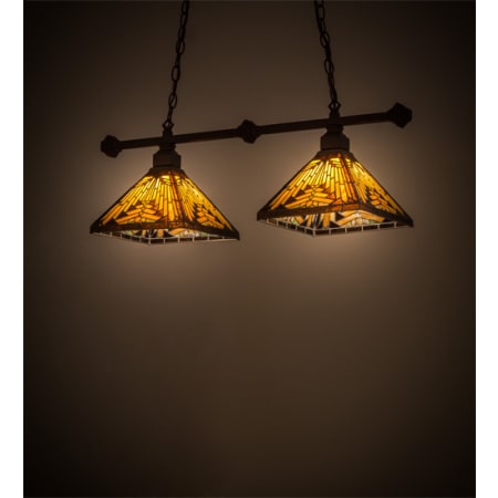 Meyda Tiffany Neuvo Mission 2 Light 32" Wide Linear Pendant Mahogany Bronze