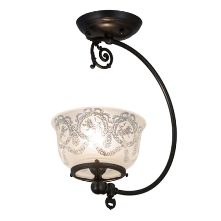 Meyda Tiffany Revival Gas and Electric 7" Wide Semi-Flush Bowl Ceiling Fixture Craftsman Brown